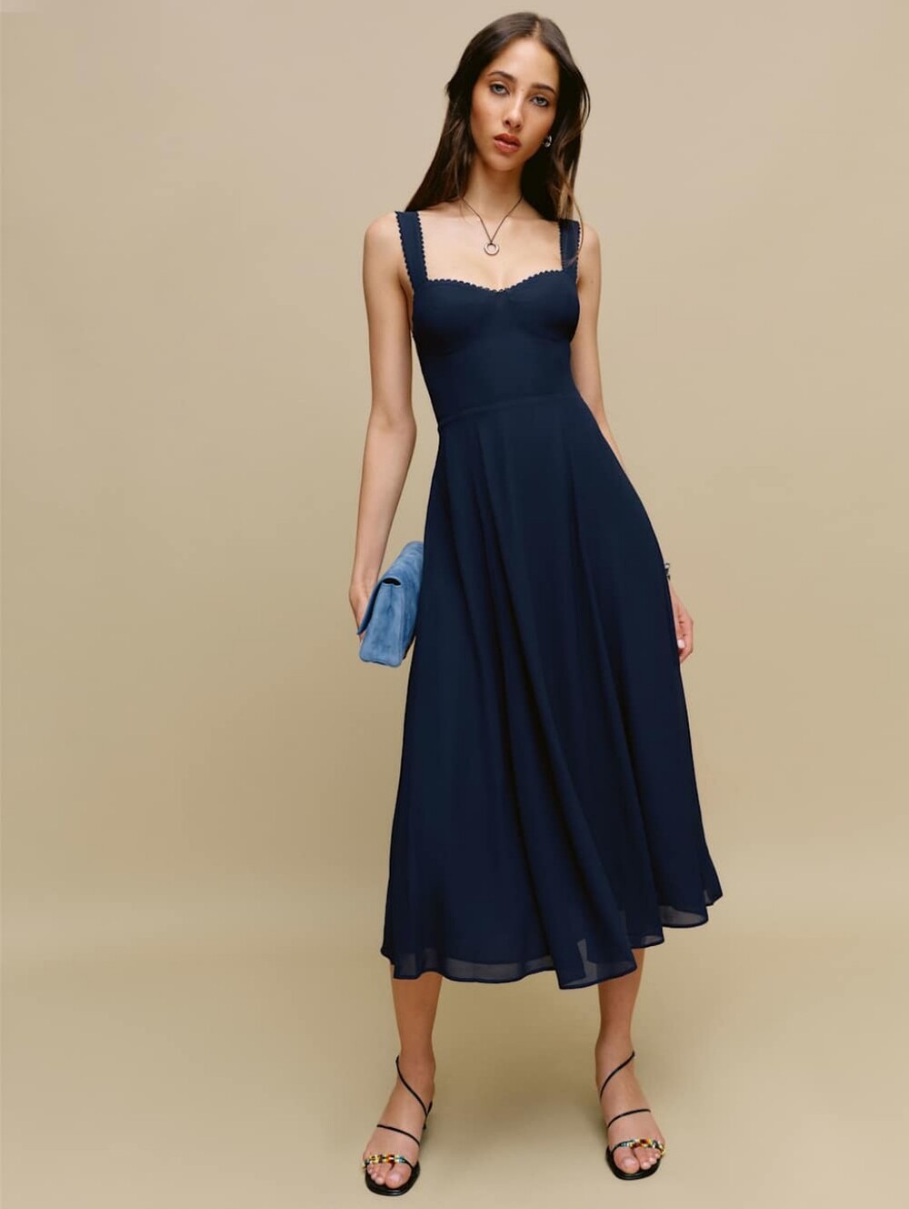Reformation Lila Navy Dress *archived style* READ - Picture 5 of 7